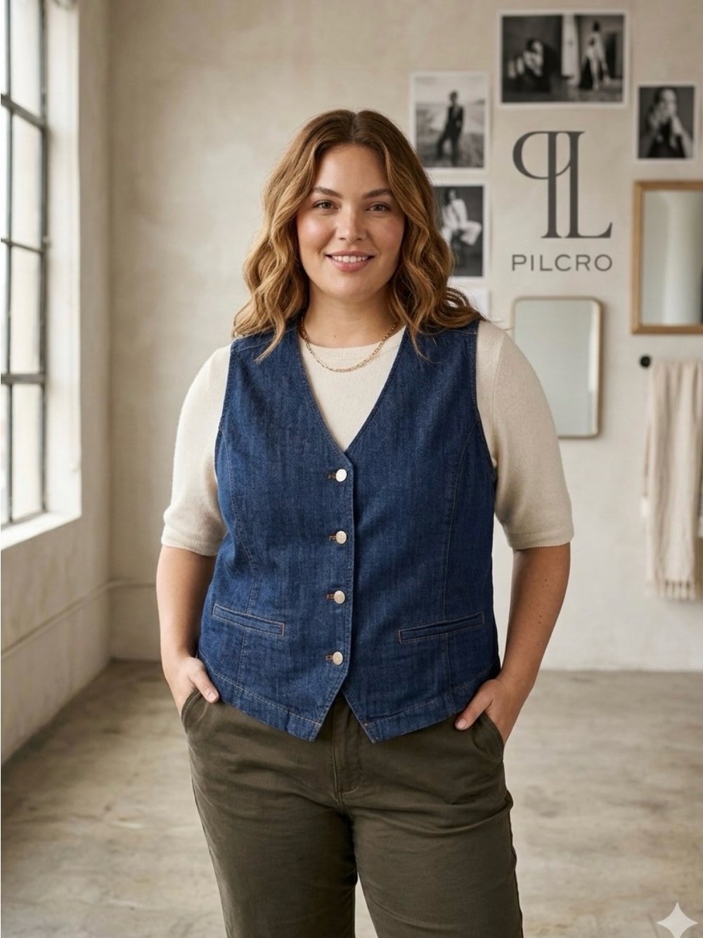 Pilcro  Anthropologie Women's Denim Vest in Dark Blue Sz2 XL PLUS NWOT